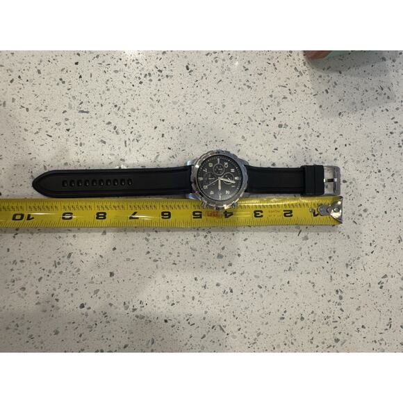 Fossil Dean Chronograph FS4613 Men’s Black Silicone Band Watch w/ Tin Box - Picture 6 of 15